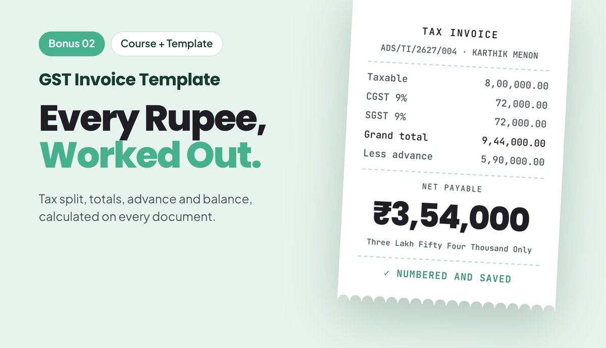 GST Invoice Template cover: every rupee worked out