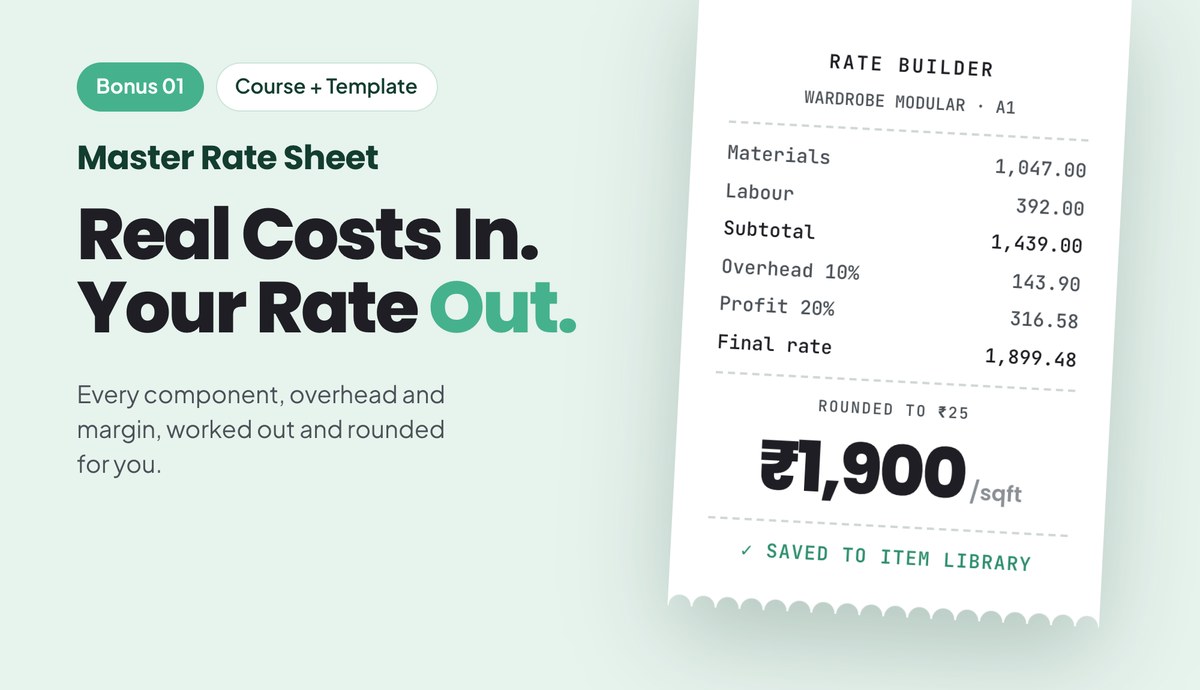 Master Rate Sheet cover: real costs in, your rate out