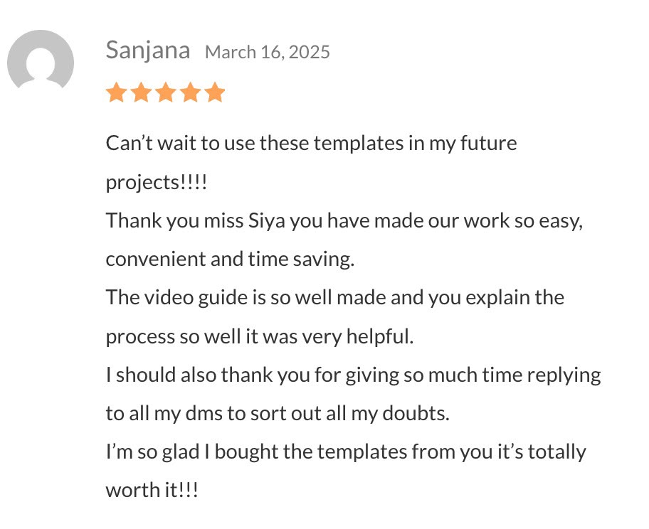 Review from Sanjana