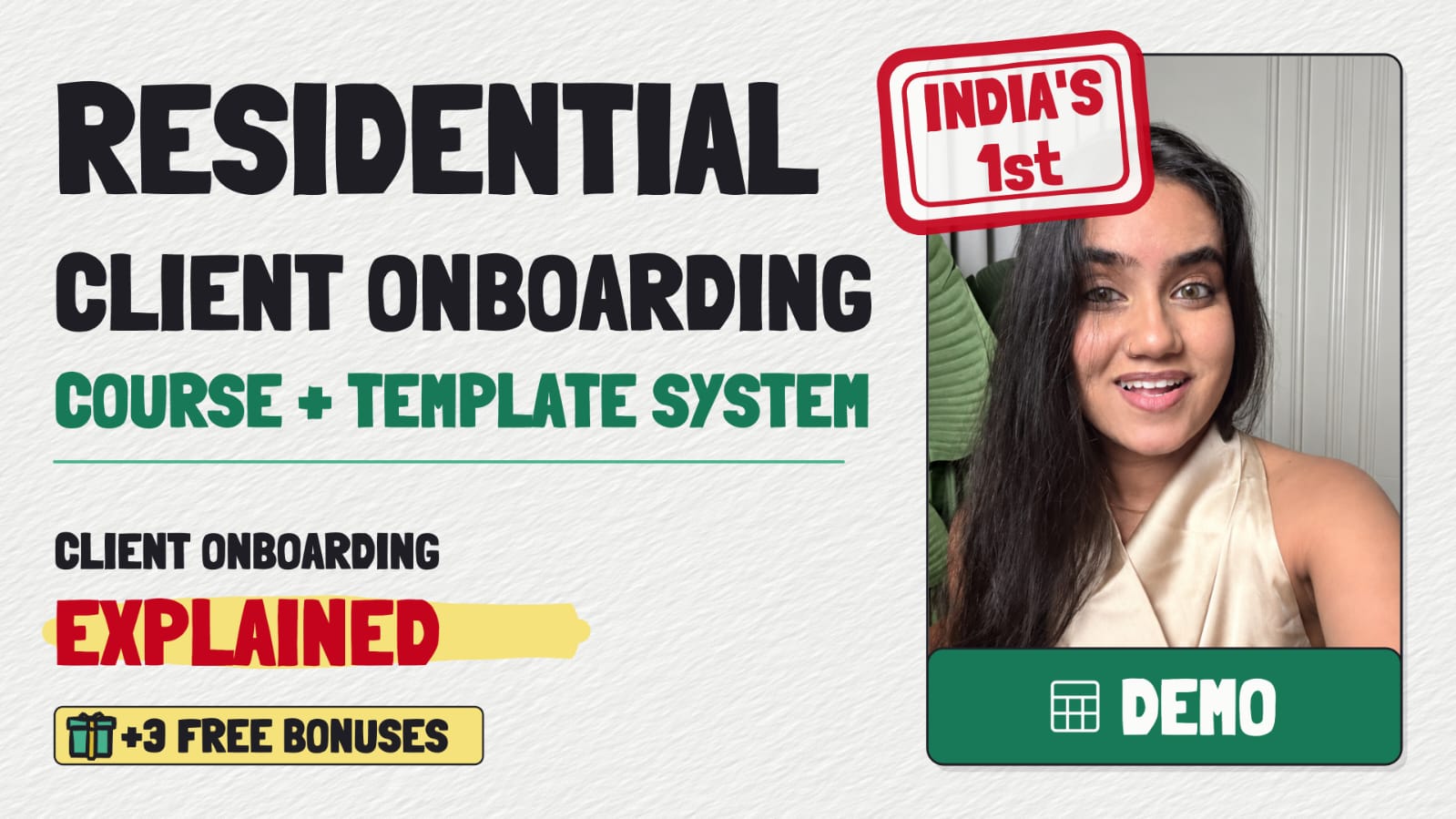 Siya Agrawal teaching Residential Client Onboarding